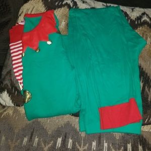Kids pajamas elf xmas pjs